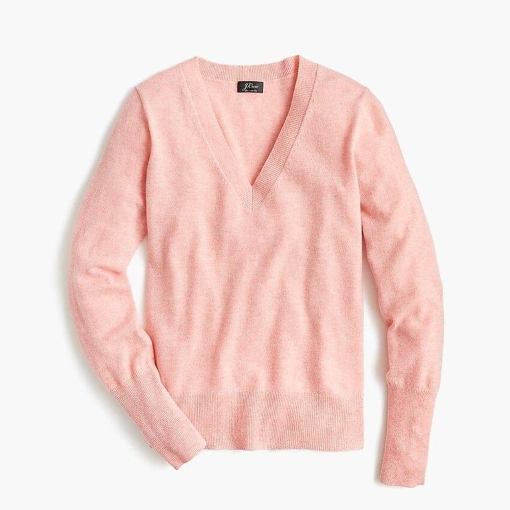 EUC J.Crew Cashmere V-neck fitted sweater AD465